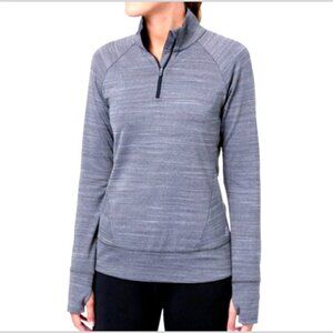 Reebok Women's 1/4 Zip Long Sleeve Pullover Sz M Gray 143W